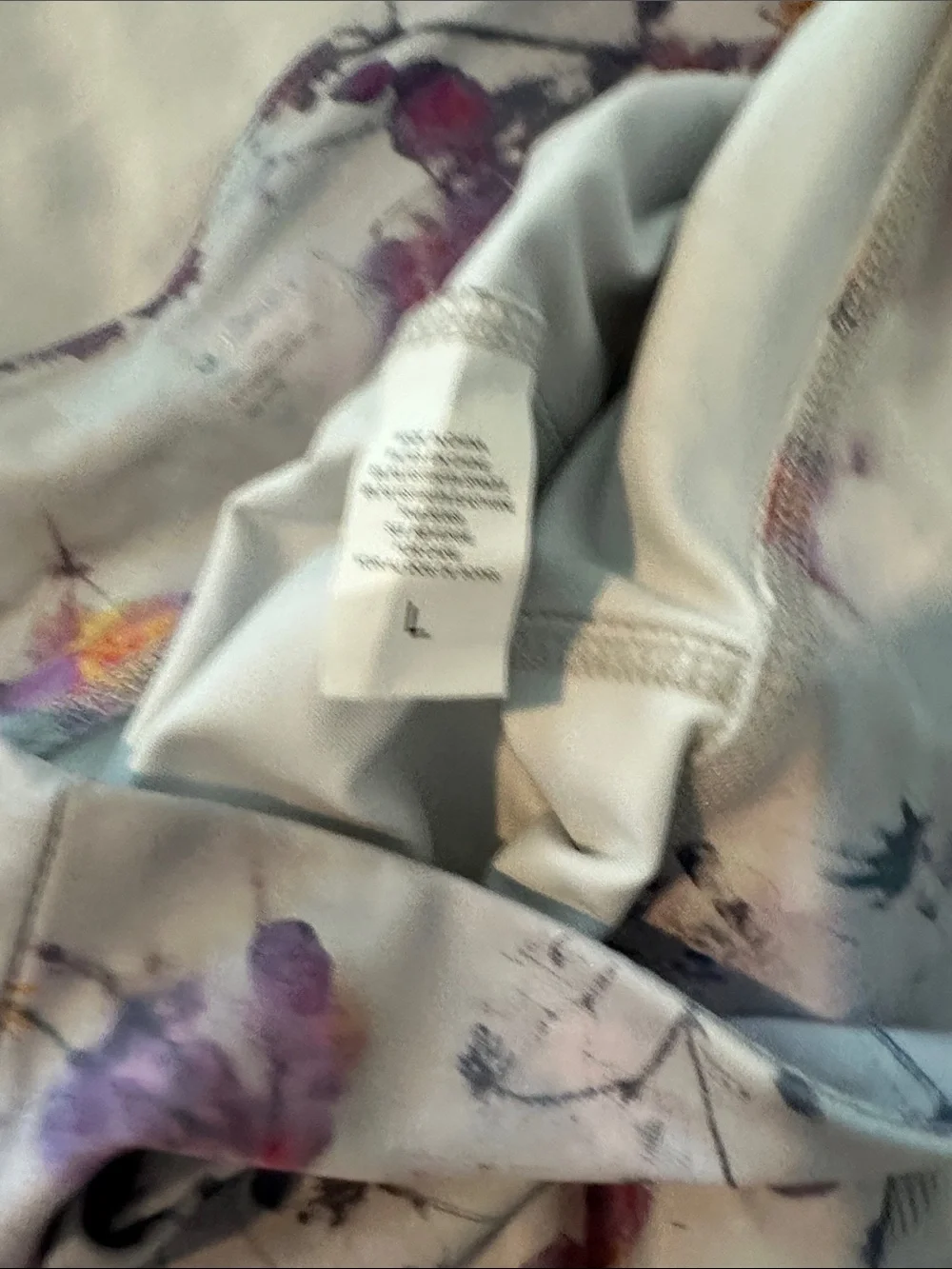 Jockey Floral Active Cropped Stretch Leggings in Lavender, Purple, Orange Size L - Picture 8 of 11